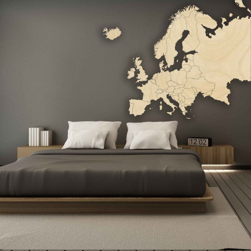 Drevená mapa na stenu Európa | SENTOP M009