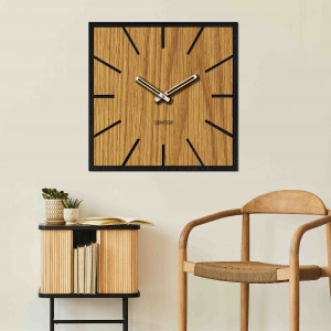 Large HDF Oak wall clock up to 50 x 50 cm