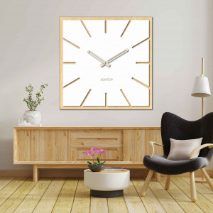 Wooden wall clock made of HDF Maple - up to 50 x 50 cm