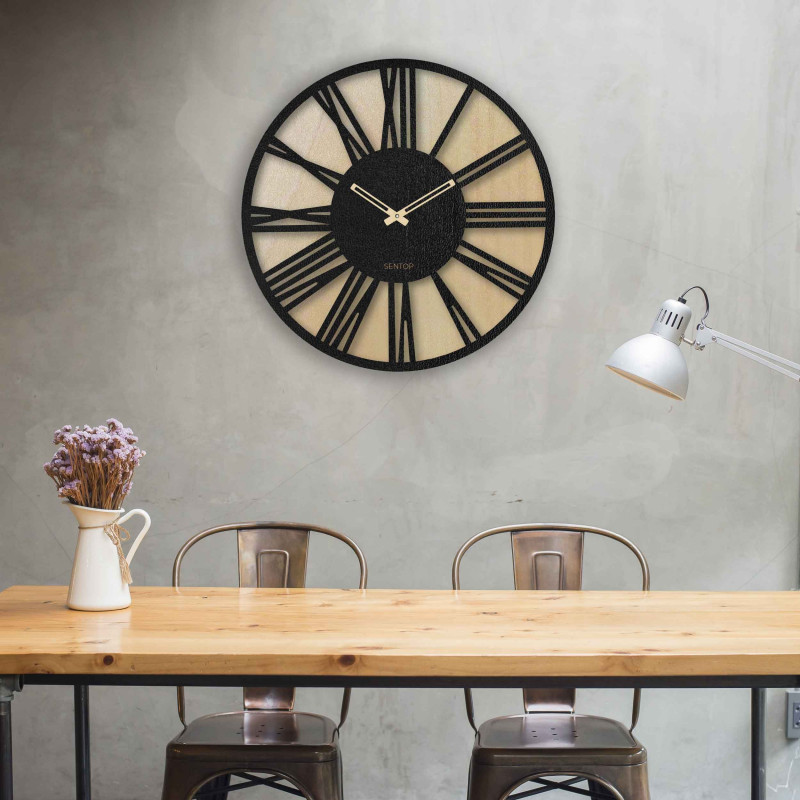 Nástenné drevené hodiny rímske číslice - Sentop...