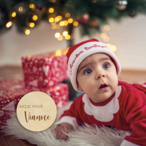 Drevený míľnik - Moje prvé Vianoce 1 ks 2