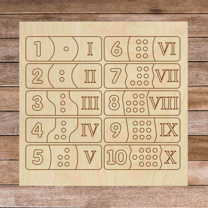 Detská drevená skladačka - Rímske číslice 30...