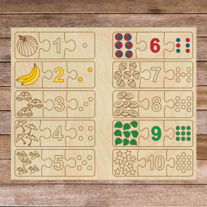Detská drevená skladačka - Trojdielne puzzle 30 dielikov...