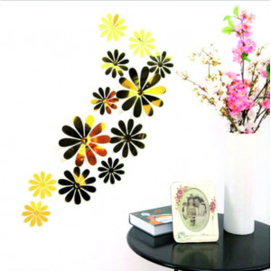 Stickers and wall stickers, colorful flowers, 3D decorations for every room