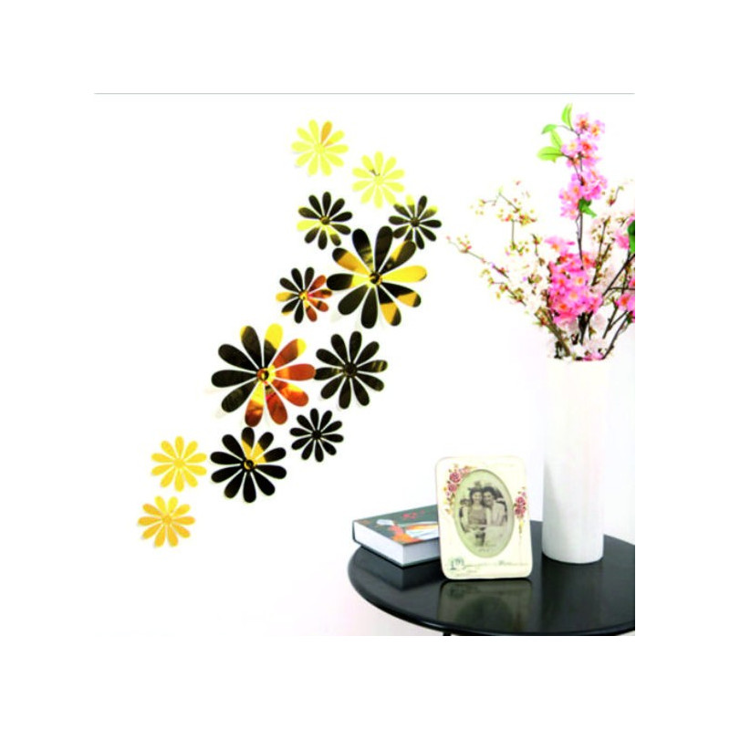 Nálepky a samolepky na stenu, farebné kvety, 3D dekorácie do každej izby