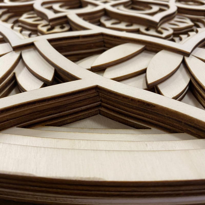 Veľký 3D drevený obraz na stenu I Mandala komunikácie