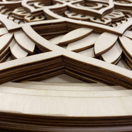 Veľký 3D drevený obraz na stenu I Mandala komunikácie