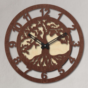 Drevené hodiny na stenu strom arabské čisla| SENTOP...