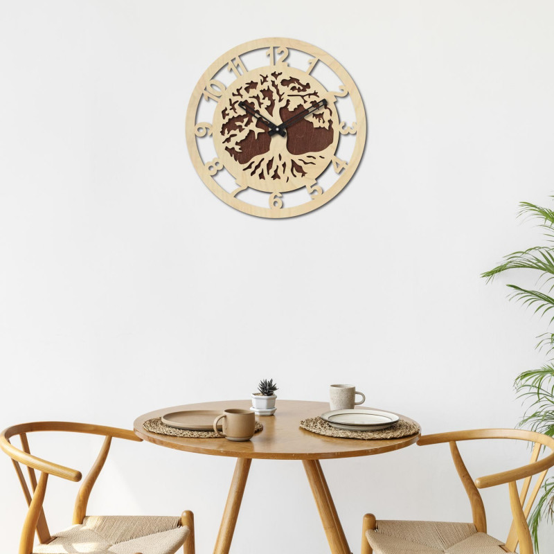 Hodiny na stenu strom arabské čisla - ALECHELY