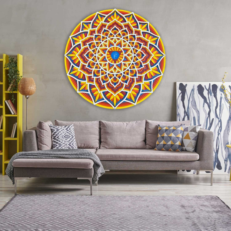 Drevená Mandala na stenu s energiou feng shui | až 90 x 90 cm