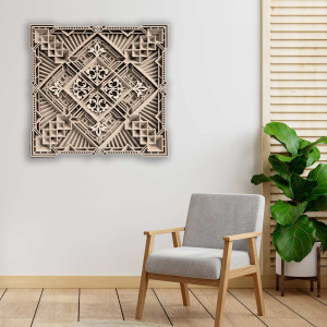 Exkluzívny obraz na stenu mandala 3D štvorec - KREJDER 2