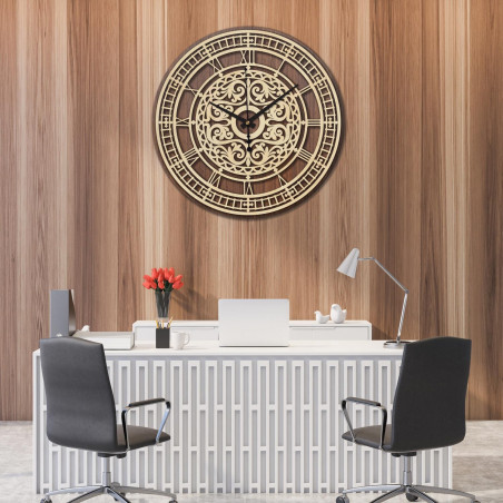 Elegantné drevené hodiny na stenu - Sentop | PR0463 | dvojvrstvové