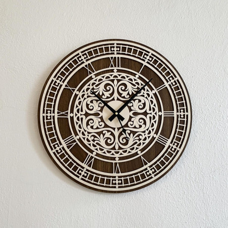 Elegantné drevené hodiny na stenu - Sentop | PR0463 | dvojvrstvové