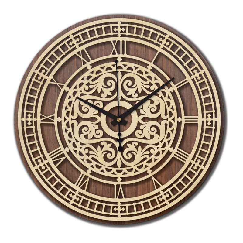 Elegant wooden wall clock - Sentop | PR0463 | bilayer