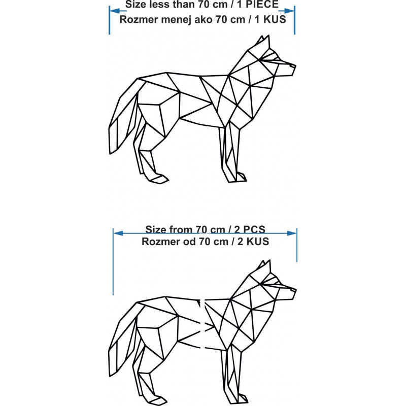 Geometrický obraz na stenu vlk - ROKY