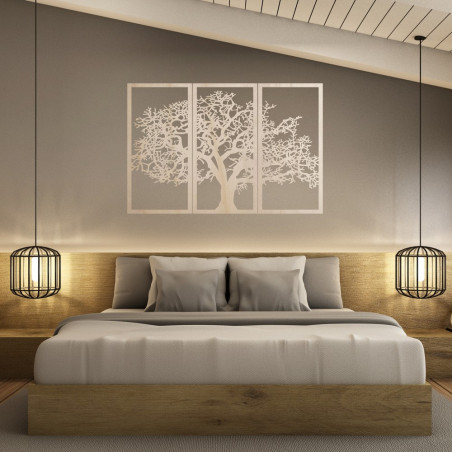 Drevený nástenný obraz Strom života: Sada 3 panelov