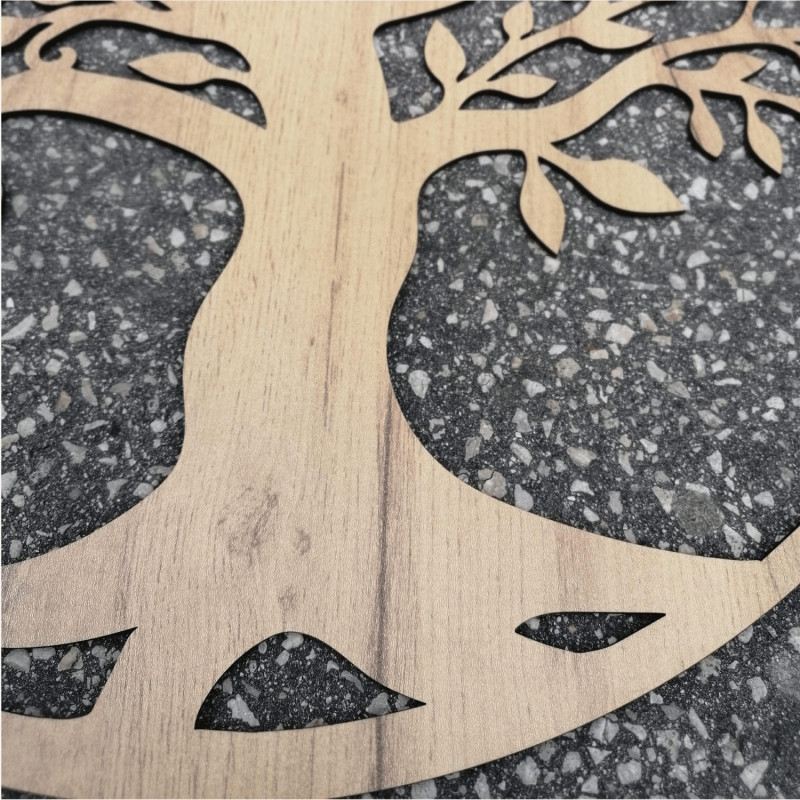 Nástenná drevená dekorácia symbol Stromu života, ručná výroba