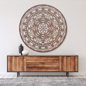 Wooden Mandala of Peace - Decorative Symbol of Balance I...