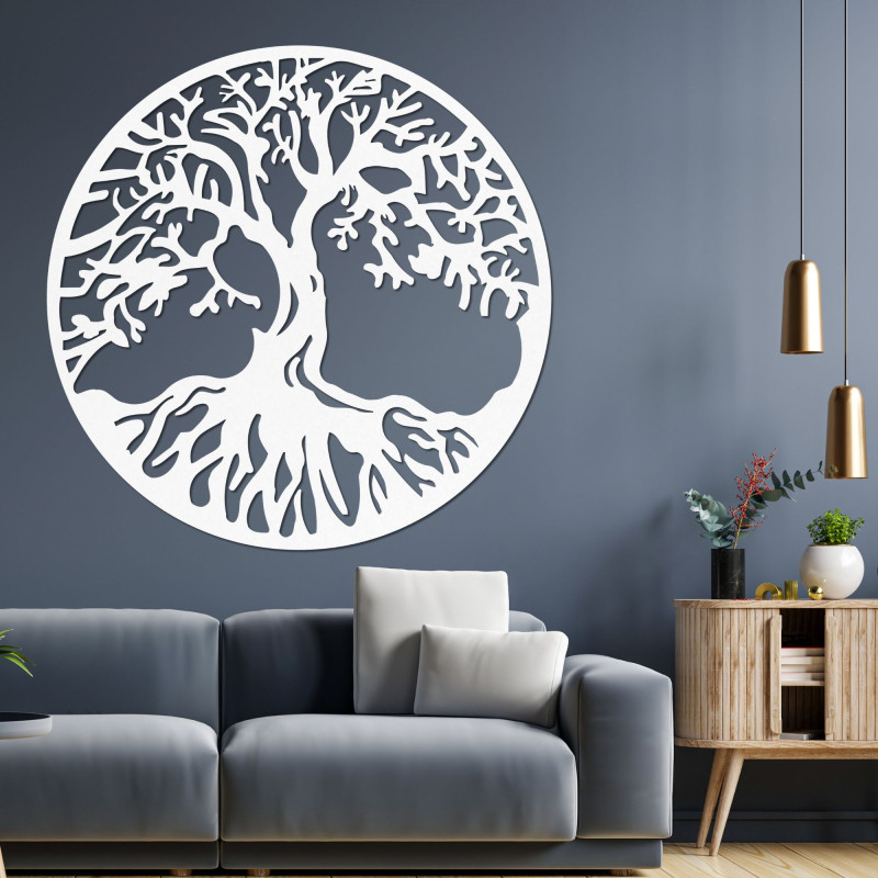 Drevený strom života na stenu s elegantným prírodným dizajnom