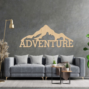 Vyrezávaný drevený obraz na stenu hory - ADVENTURE 2