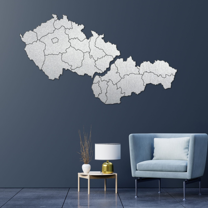 Drevená mapa Slovensko a Česko