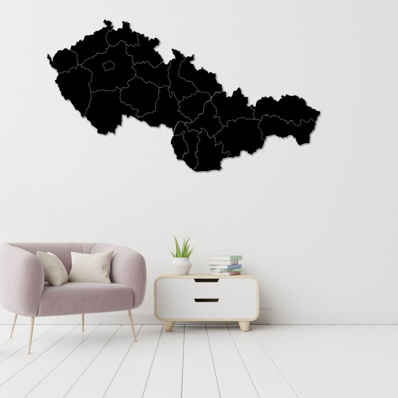 Drevená mapa Slovensko a Česko