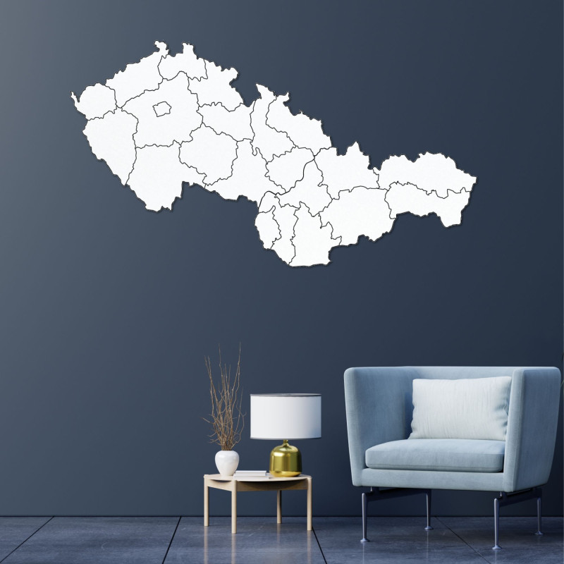 Drevená mapa Slovensko a Česko