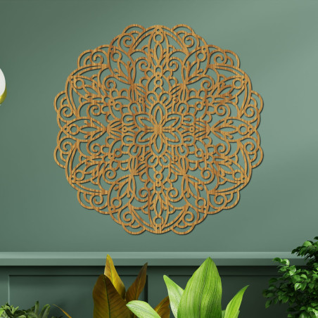 Veľká drevená mandala, obraz na stenu,Luxusná drevená mandala na stenu pre harmonický a elegantný interiér
