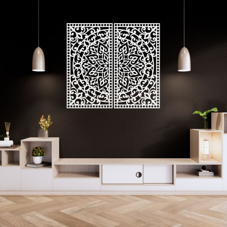 Nástenný set Mandala Ornament – Dekoratívny drevený obraz, 2 diely