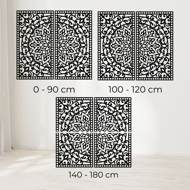 Drevená 3D Mandala na stenu – Vyrezávaný diptych v boho štýle