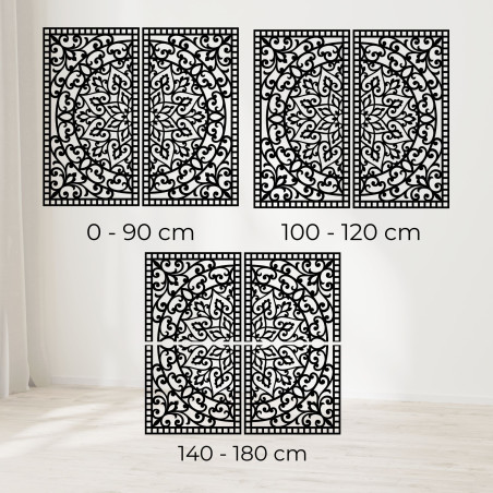 Drevená 3D Mandala na stenu – Vyrezávaný diptych v boho štýle