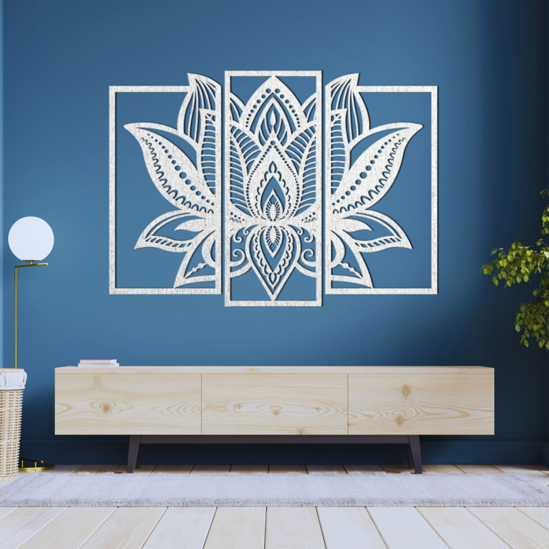 Pôsobivá drevená dekorácia lotosový kvet - PURUS