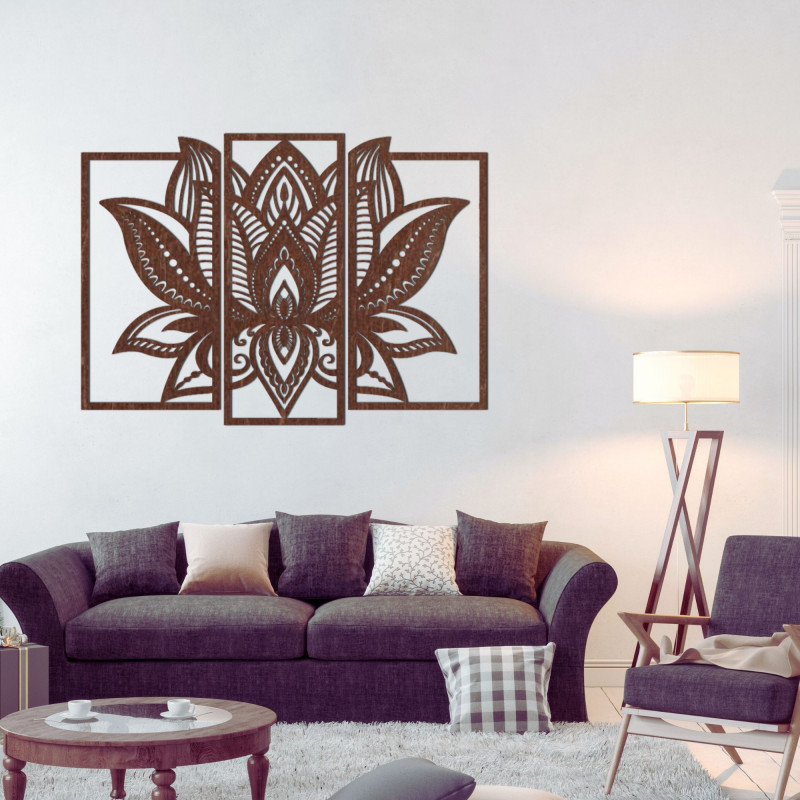 Pôsobivá drevená dekorácia lotosový kvet - PURUS