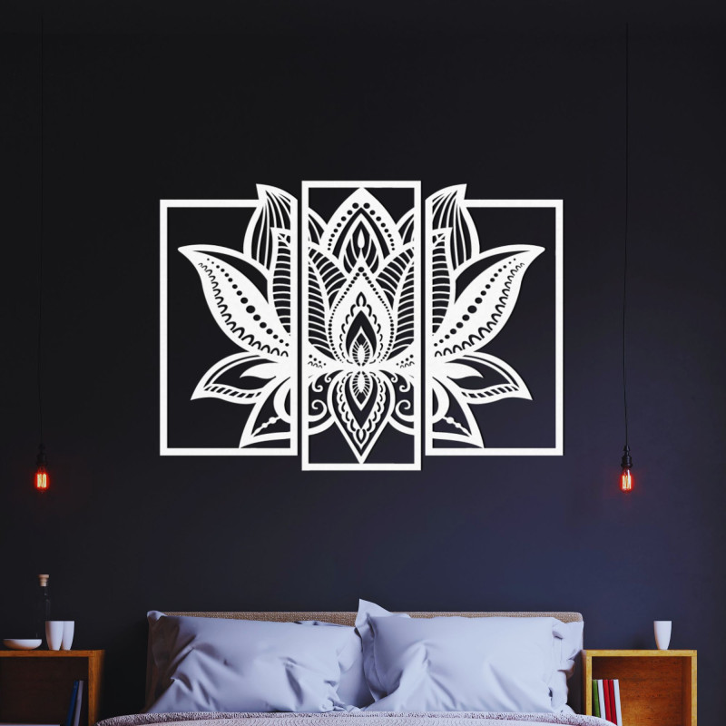 Pôsobivá drevená dekorácia lotosový kvet - PURUS