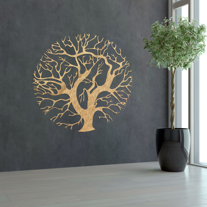 Drevený obraz na stenu strom v kruhu - ZITNAK