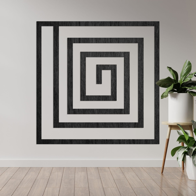 Drevená dekorácia špirála - SQUARIL