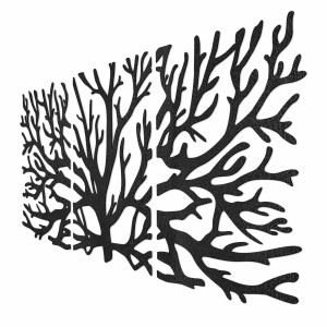 Trojdielny obraz konáre - Moderné vetvy stromu na stenu 2