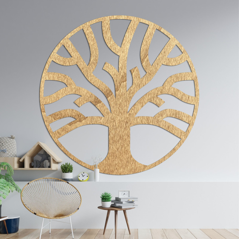 Elegantná drevená dekorácia na stenu strom...