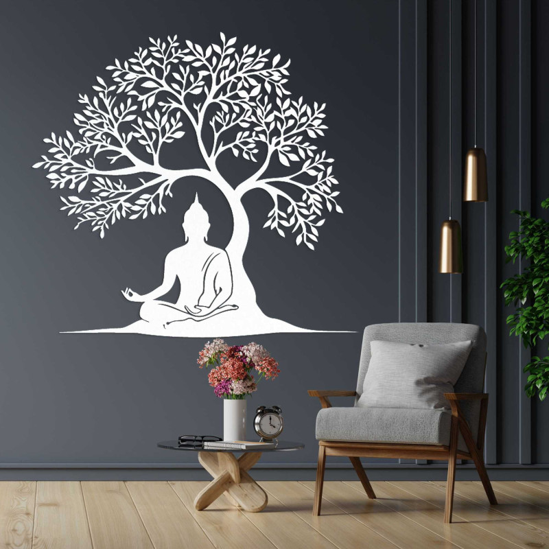 Drevená dekorácia Budha a strom života - MEARNE