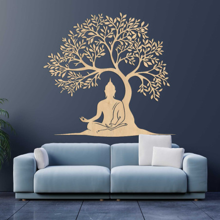 Drevený obraz strom života a Budha - MOTERO