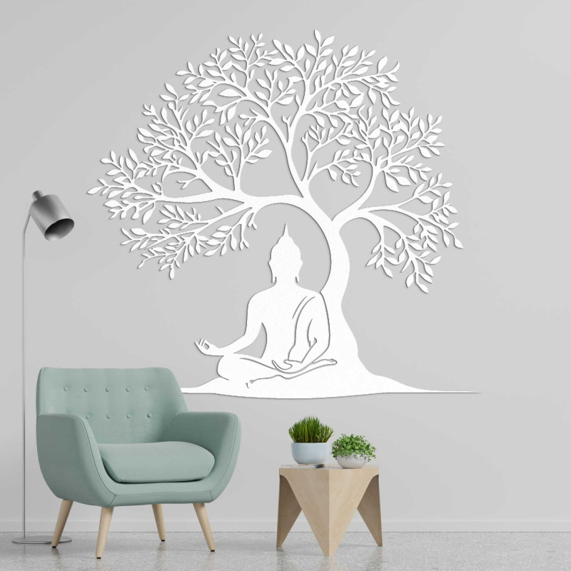 Drevený obraz strom života a Budha - MOTERO