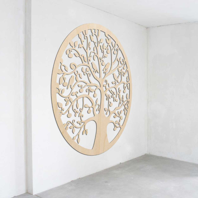 Drevený kruhový strom života na stenu - ARBORVITAE