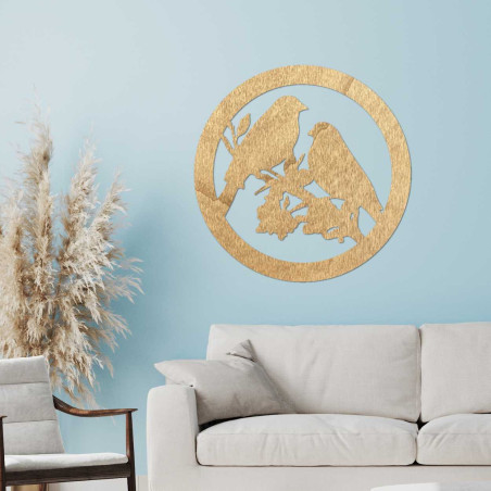 Drevený obraz na stenu vtáky na konári