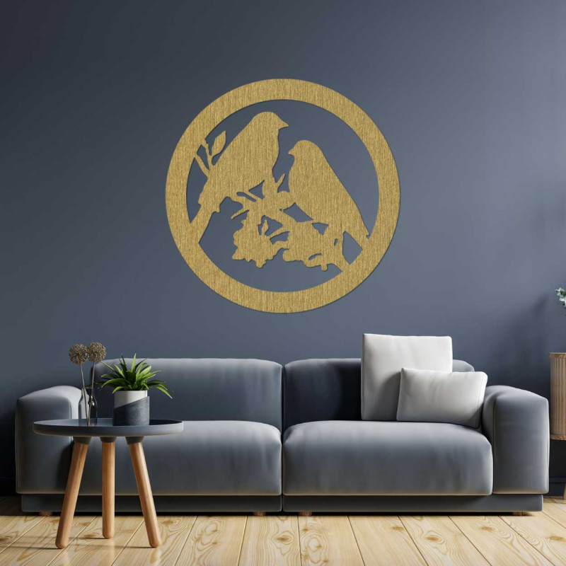 Drevený obraz na stenu vtáky na konári