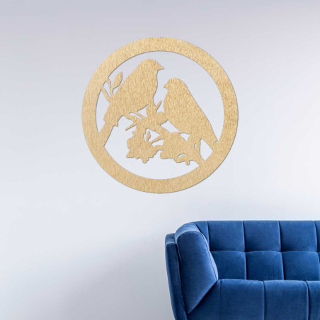 Drevený obraz na stenu vtáky na konári