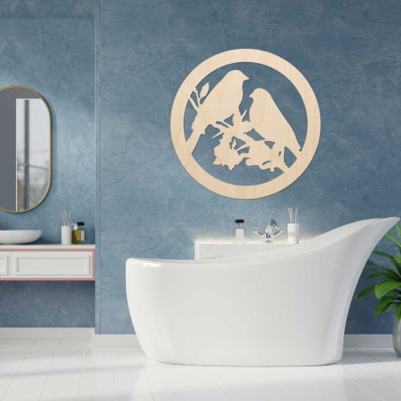 Drevený obraz na stenu vtáky na konári