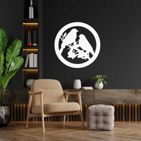 Drevený obraz na stenu vtáky na konári