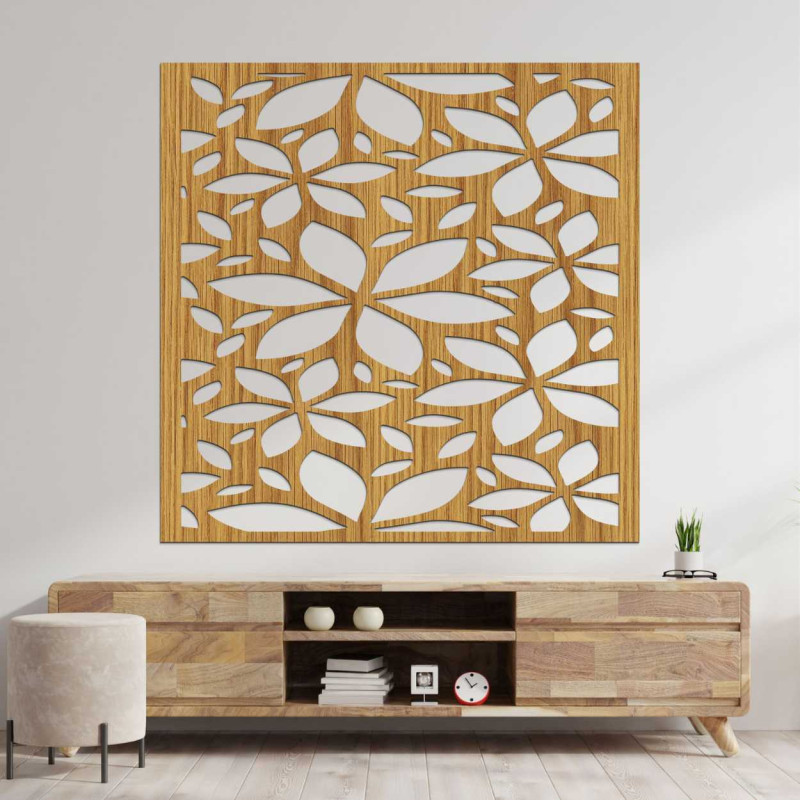 Drevený kvetinový obraz štvorec - BOTANICA