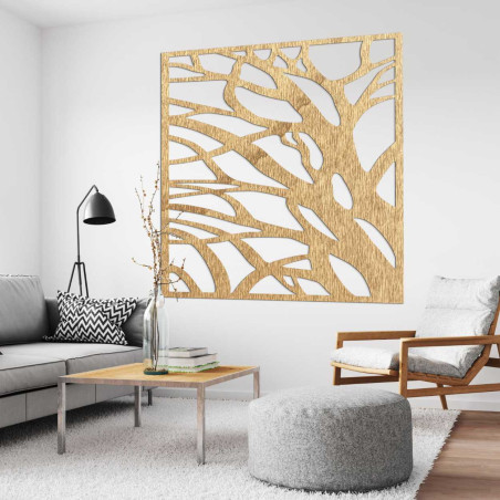 Drevená dekorácia na stenu príroda štvorec - LASLO