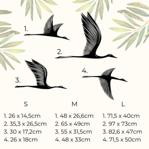 Detailná silueta vtákov v lete vyrezaná z kvalitného dreva 2